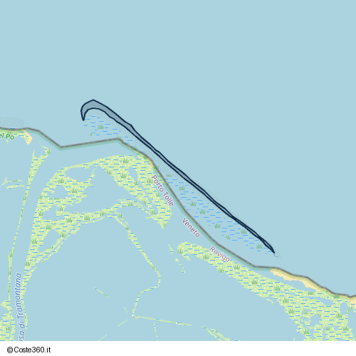 Posizione della spiaggia Spiaggia nei pressi di Pila, 45018