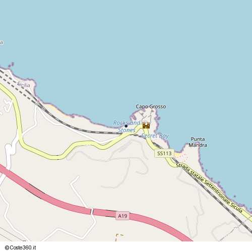 Posizione della spiaggia Spiaggia nei pressi di Altavilla Milicia, 90010