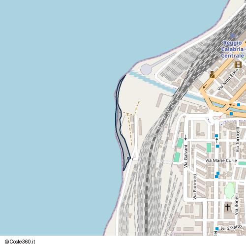 Posizione della spiaggia Spiaggia nei pressi di Via Fortino a Mare, Reggio di Calabria, 89127