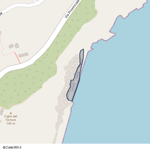 Posizione della spiaggia Spiaggia nei pressi di Via Provinciale Le Forna, Ponza, 04027