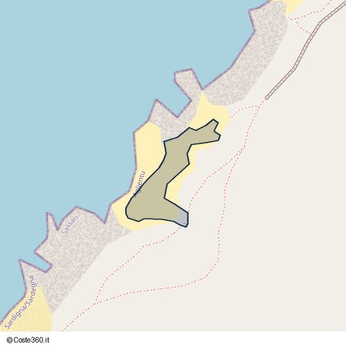 Posizione della spiaggia Spiaggia nei pressi di Strada Monti Russu, Aglientu