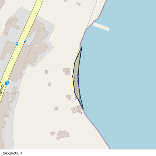 Posizione della spiaggia Spiaggia nei pressi di Via Castello, Bacoli, 80070