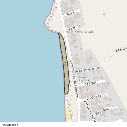 Posizione della spiaggia Spiaggia nei pressi di Lungomare Punta S'incudine 66, Santeru/San Vero Milis, 09070