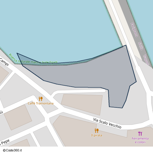Posizione della spiaggia Spiaggia nei pressi di Via Scalo Vecchio, Marettimo, 91023