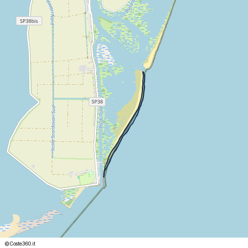 Posizione della spiaggia Spiaggia nei pressi di Bonelli, 45018