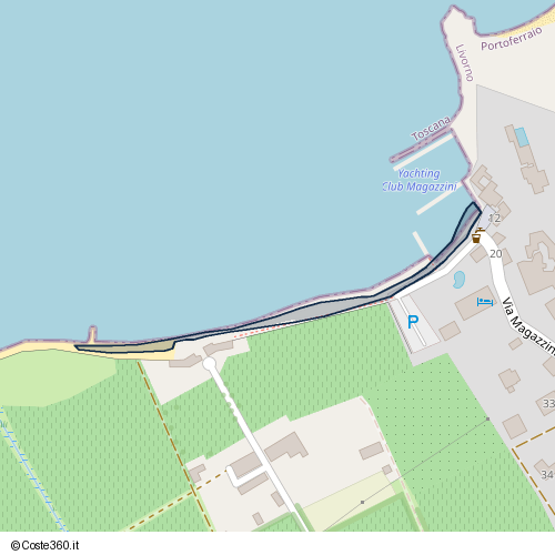 Posizione della spiaggia Spiaggia nei pressi di Via Magazzini, Portoferraio, 57039