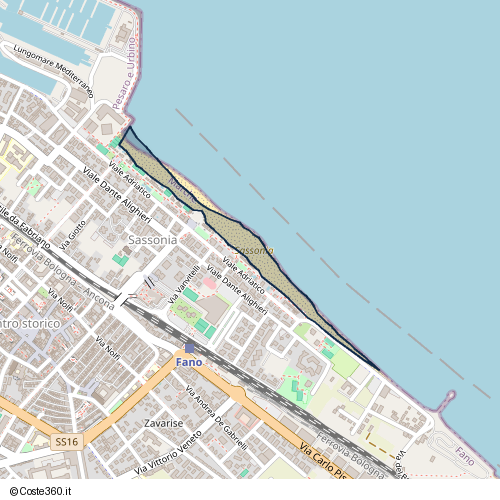 Posizione della spiaggia Spiaggia nei pressi di Lungomare Giovanni Paolo II, Fano, 61032