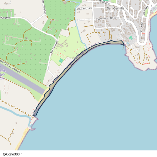 Posizione della spiaggia Spiaggia nei pressi di Via Basaura, Tortolì, 08048