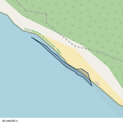 Posizione della spiaggia Spiaggia nei pressi di SP28, Lerici, 19031