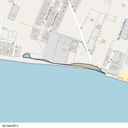 Posizione della spiaggia Spiaggia nei pressi di Via Terni, Menfi, 92013