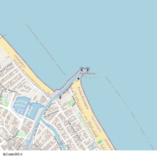 Posizione della spiaggia Spiaggia nei pressi di Cesenatico, 47042