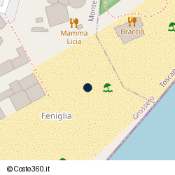 Posizione approssimativa di Feniglia 57