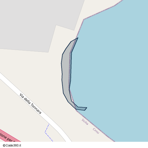 Posizione della spiaggia Spiaggia nei pressi di Via della Tonnara, Cinisi, 90045