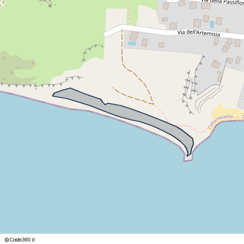 Posizione della spiaggia Spiaggia nei pressi di Via dell'Artemisia, Gela, 93012