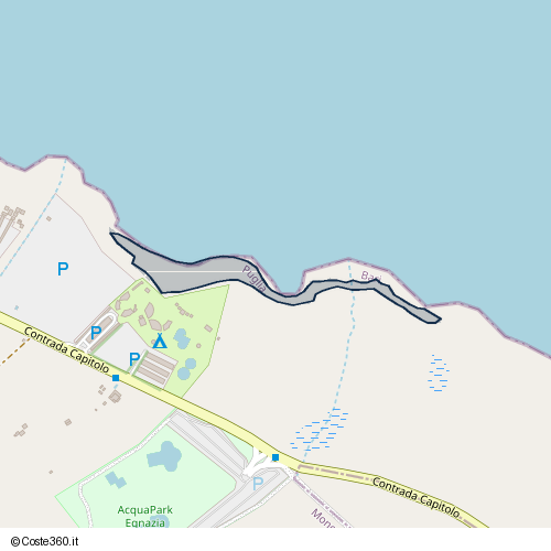 Posizione della spiaggia Spiaggia nei pressi di Contrada Capitolo, Monopoli