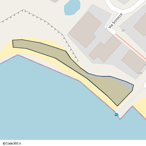 Posizione della spiaggia Spiaggia nei pressi di Via Scirocco 28, Santa Caterina di Pittinuri, 09073