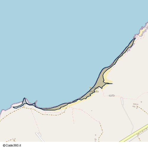 Posizione della spiaggia Spiaggia nei pressi di SP90, Aglientu