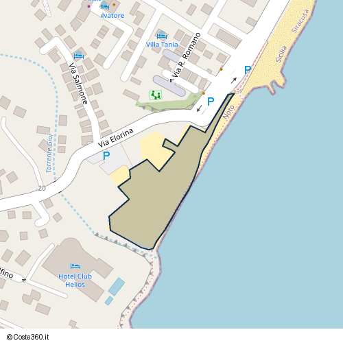 Posizione della spiaggia Spiaggia nei pressi di Via Elorina, Noto, 96017