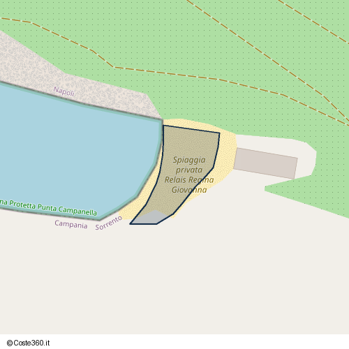 Posizione della spiaggia Spiaggia nei pressi di Capo di Sorrento, Sorrento, 80061