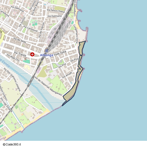 Posizione della spiaggia Spiaggia nei pressi di Albenga, 17031