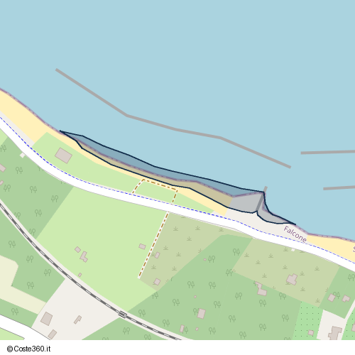 Posizione della spiaggia Spiaggia nei pressi di Falcone, 98060