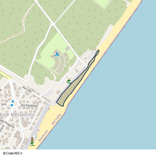 Posizione della spiaggia Spiaggia nei pressi di Bernalda, 75012