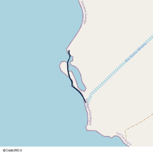 Posizione della spiaggia Spiaggia nei pressi di Santu Giuanni Suèrgiu/San Giovanni Suergiu, 09010