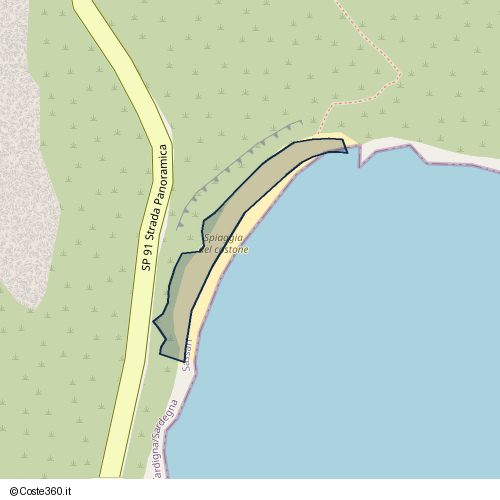 Posizione della spiaggia Spiaggia nei pressi di SP 91 Strada Panoramica, La Maddalena, 07024