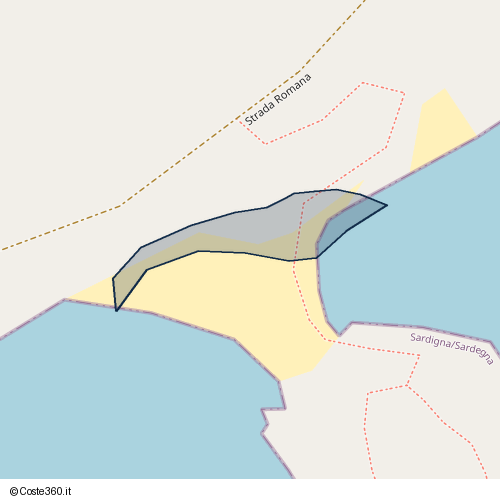 Posizione della spiaggia Spiaggia nei pressi di Strada Romana, Domus De Maria, 09010