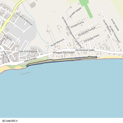 Posizione della spiaggia Spiaggia nei pressi di Via del Pesce Spada, Pozzallo, 97016