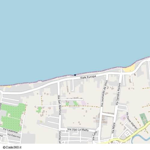 Posizione della spiaggia Spiaggia nei pressi di Viale Europa, Ficarazzi, 90010