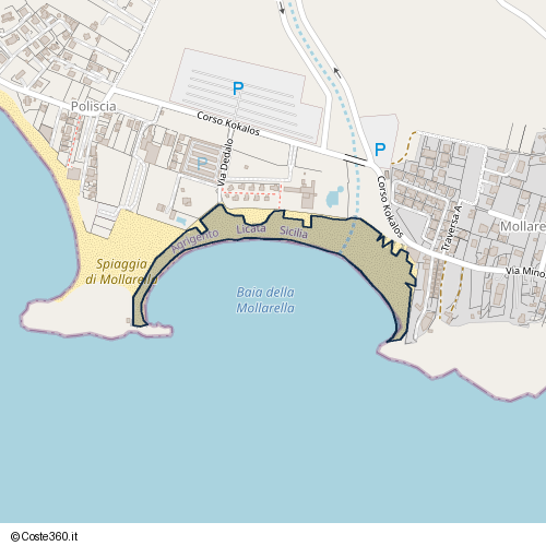 Posizione della spiaggia Spiaggia nei pressi di Corso Kokalos, Licata, 92027