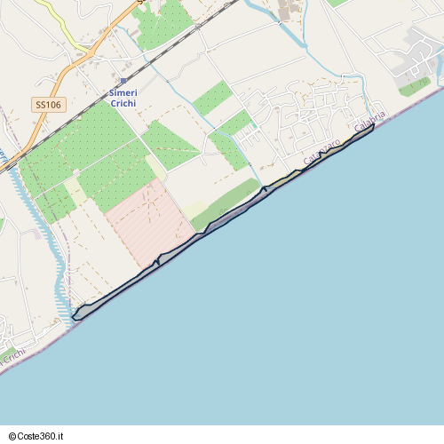 Posizione della spiaggia Spiaggia nei pressi di Sellia Marina