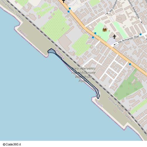 Posizione della spiaggia Spiaggia nei pressi di Portici, 80055