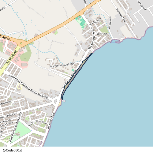 Posizione della spiaggia Spiaggia nei pressi di Via Sandro Pertini 17, Avola, 96012