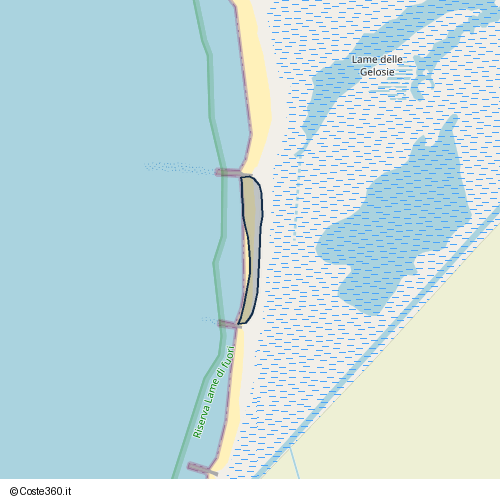 Posizione della spiaggia Spiaggia nei pressi di Pisa