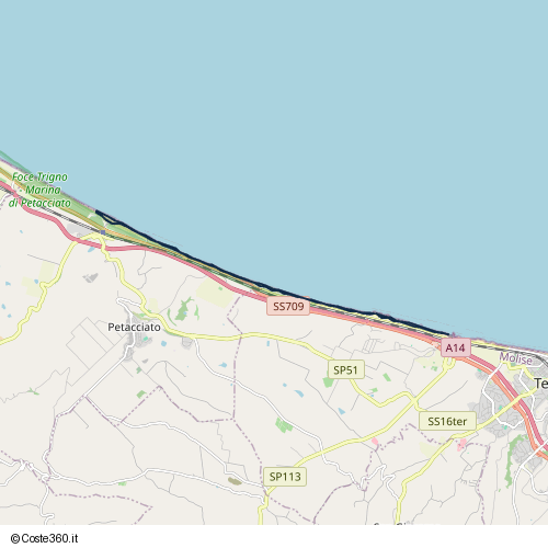 Posizione della spiaggia Spiaggia nei pressi di Via Amerigo Vespucci, Termoli, 86038