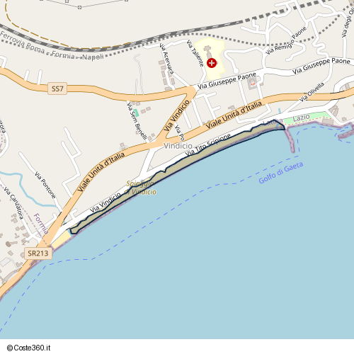 Posizione della spiaggia Spiaggia nei pressi di Via Tito Scipione, Formia, 04024