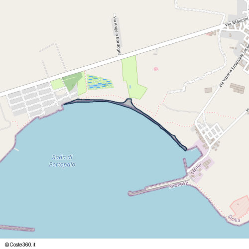 Posizione della spiaggia Spiaggia nei pressi di SR8, Portopalo di Capo Passero, 96026