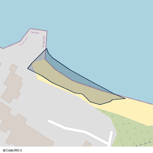 Posizione della spiaggia Spiaggia nei pressi di Via del Mare, Augusta, 96011