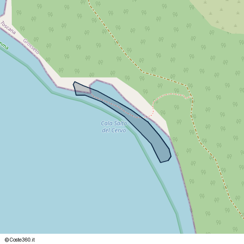 Posizione della spiaggia Spiaggia nei pressi di Orbetello