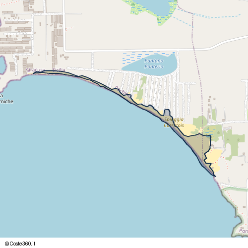 Posizione della spiaggia Spiaggia nei pressi di Pachino, 96018