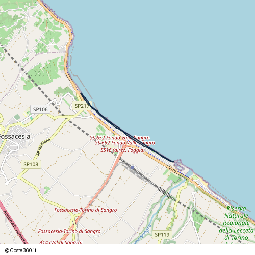 Posizione della spiaggia Spiaggia nei pressi di Via Lungomare, Fossacesia, 66022
