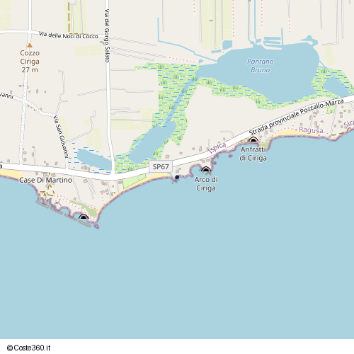 Posizione della spiaggia Spiaggia nei pressi di Strada provinciale Pozzallo-Marza, Ispica, 97014