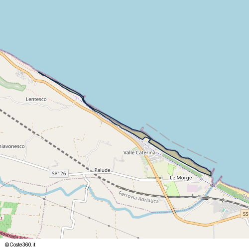 Posizione della spiaggia Spiaggia nei pressi di Torino di Sangro, 66021