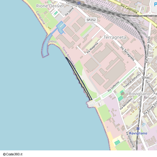 Posizione della spiaggia Spiaggia nei pressi di Via Magenta, Terragneta, Torre Annunziata, 80058