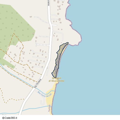 Posizione della spiaggia Spiaggia nei pressi di Via Tirreno 44, Tortolì, 08048