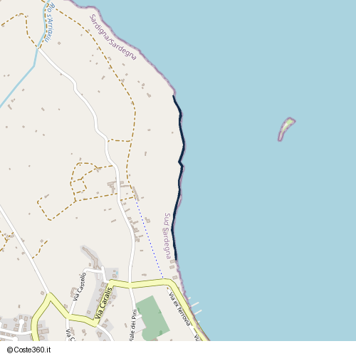 Posizione della spiaggia Spiaggia nei pressi di Santu Antiogu/Sant'Antioco, 09017