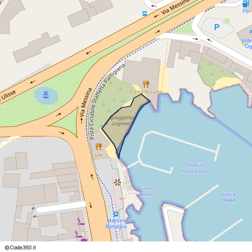 Posizione della spiaggia Spiaggia nei pressi di Viale Artale Alagona, Picanello-Ognina-Barriera-Canalicchio, Catania, 95126