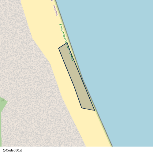 Posizione della spiaggia Spiaggia nei pressi di TM3, Sirolo, 60020